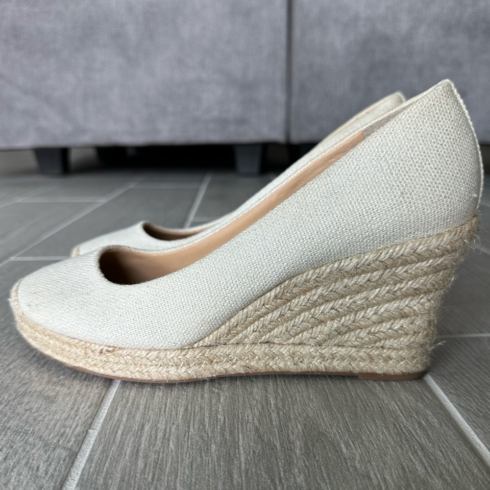 J. Crew canvas espadrille wedges size 8.